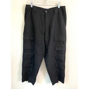 BITTE KAI RAND Womens 42 Black 100% Linen Pants Cropped High Waist